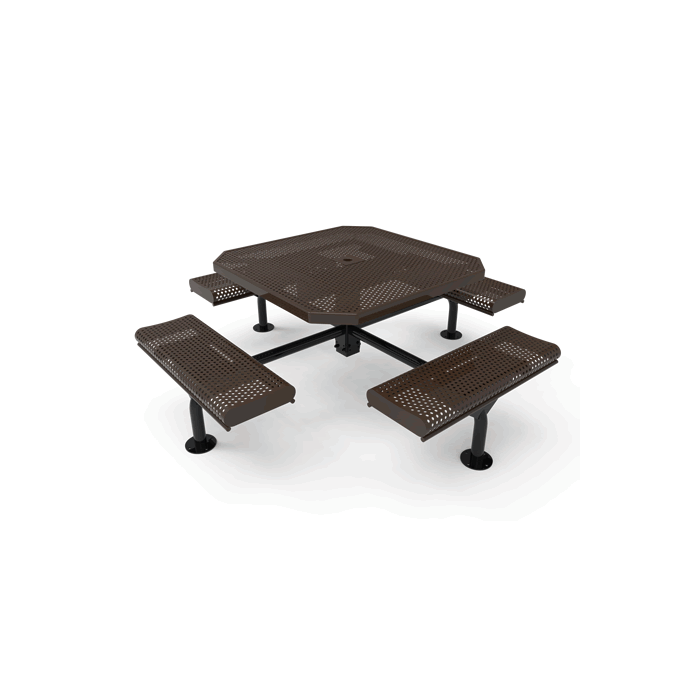 Rivendale Octagon Nexus Pedestal Table with Rolled Seats