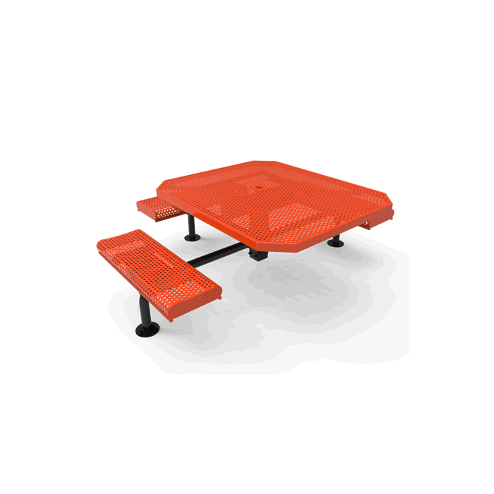 Rivendale Octagon Nexus Pedestal Table with Rolled Seats - ADA Accessible