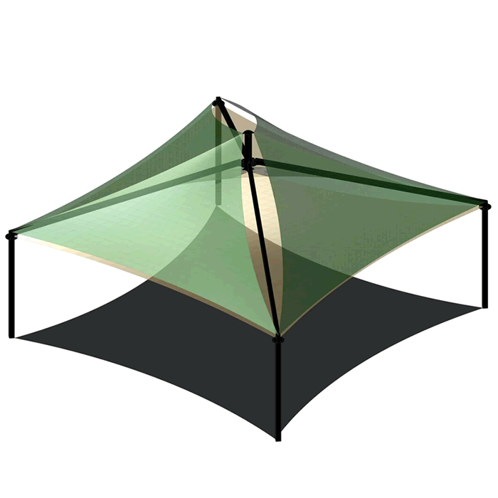 Four Post Multi-Panel Pyramid