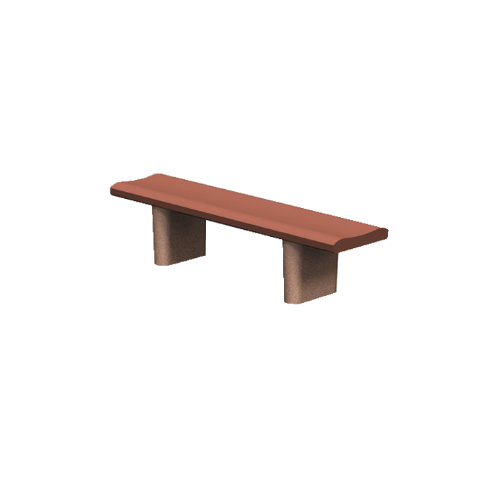 CB Series Concrete Backless Bench with Concave Seat