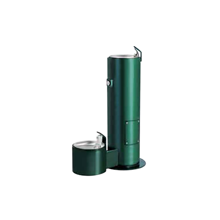 Round Metal Pedestal Drinking Fountain with Pet Fountain 