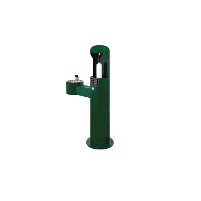 Metal Pedestal Water Bottle Filler Station with Drinking Fountain - QS Available in Green Only