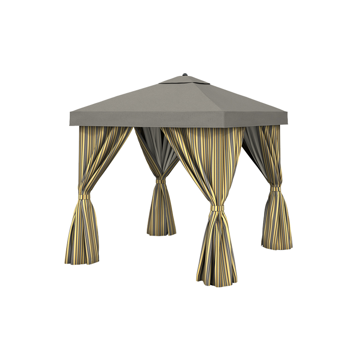 Basta Sole Square Cabana with Fabric Curtains