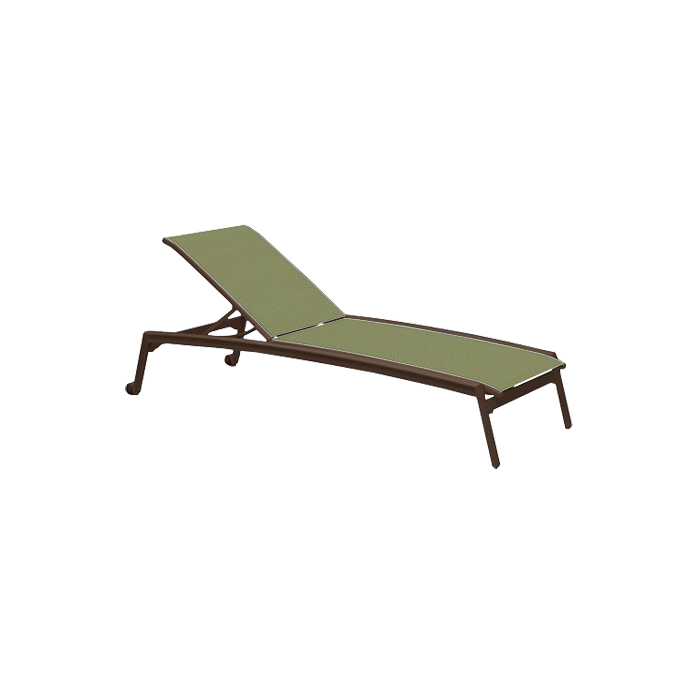 Elance Relaxed Sling Armless Chaise Lounge with Wheels