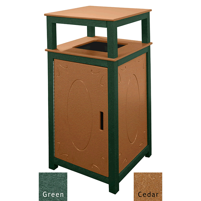 Square 2-Tone Bin Receptacle