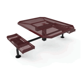 Rivendale Octagon Nexus Pedestal Table with Rolled Seats - ADA Accessible