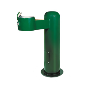 Barrier Free Round Metal Pedestal Single Bubbler Drinking Fountain with Standard Valve System