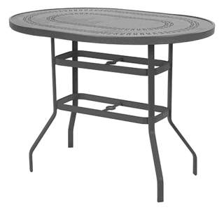 Oval Mayan Top Balcony Table, With Umbrella Hole