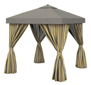 Basta Sole Square Cabana with Fabric Curtains
