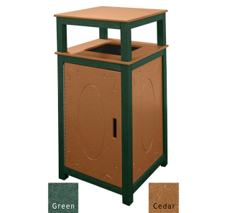 Square 2-Tone Bin Receptacle